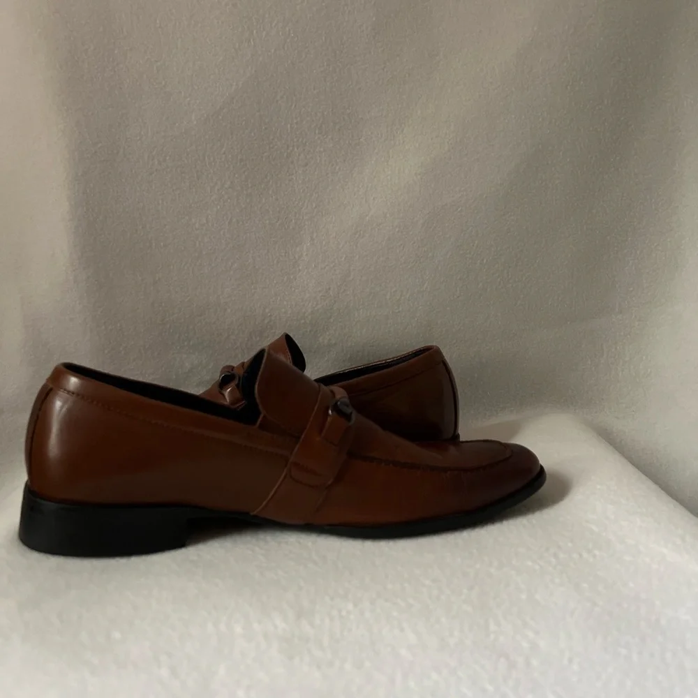 Steve Madden Size 10 1/2 Brown Leather Slip On Mens Shoes